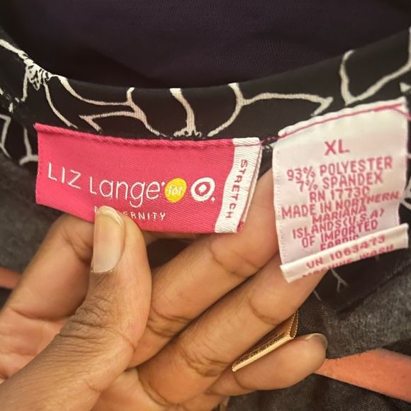 Cute black and whit w stretchy maternity dress size XL no flaws floral flowers - Picture 8 of 8